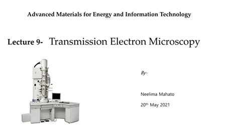 Pdf Transmission Electron Microscopy Lecture Advanced Materials