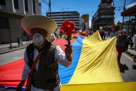 Ecuadorians Take Streets Protest Against Lenin Editorial Stock Photo