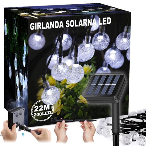 Girlanda Solarna Ogrodowa Lampki Solarne Ar Wek Led Na Balkon