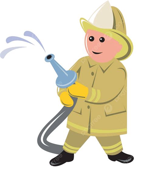 Fireman Fire Fighter Firefighter Fire Fighter Hose Vector Firefighter