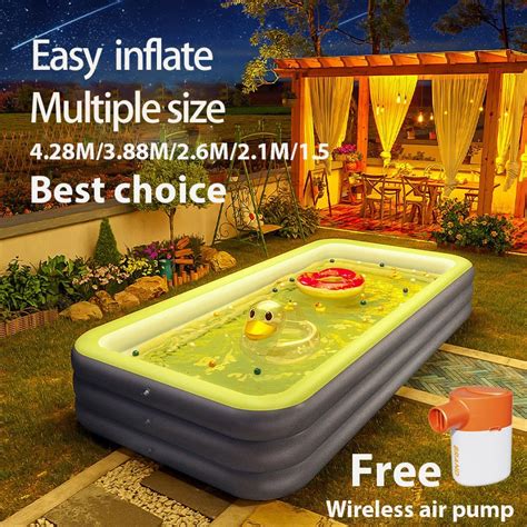 Piscina inflable grande para adultos y niños bañera extraíble para