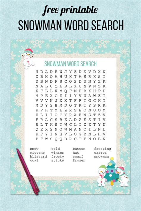 Snowman Word Search