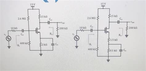 Solved Two Common Source Amplifiers One Source Degenerated Chegg