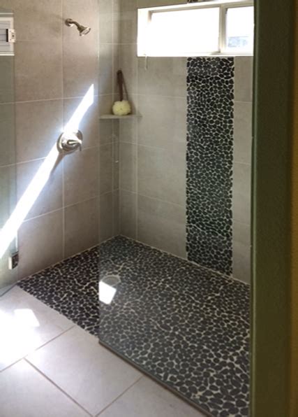 Custom roll-in shower with glass door | Modified Access