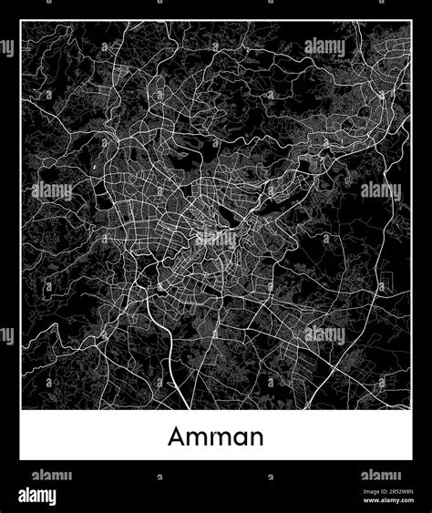 Minimal City Map Of Amman Jordan Asiaminimal City Map Of Amman Jordan