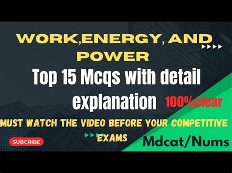 Important Mcqs With Solutions And Detail Explanation Related To Work