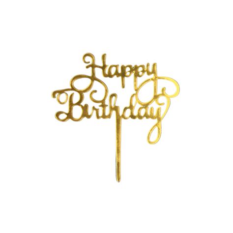 Comprar Topo De Bolo Dourado Letra Cursiva Metalizado Happy Birthday