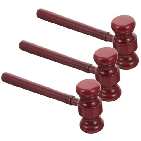 3pcs Judge Hammers Playthings Wooden Pounding Toy Children Law Role