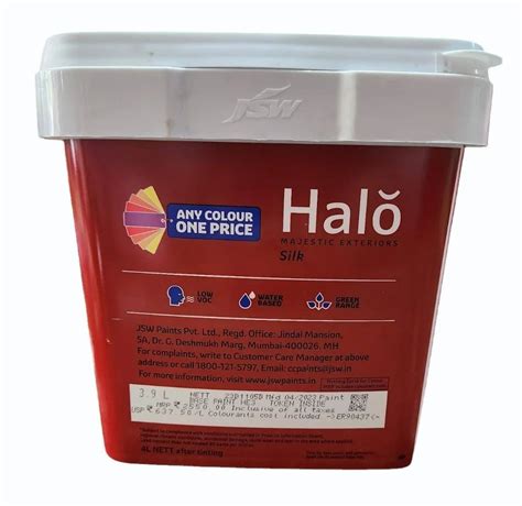 Jsw Halo Majestic Exterior Silk Paint Packaging Size L At Rs