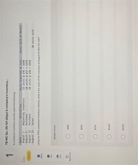 Solved Tb Mc Qu Algo A Company S Inventory