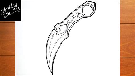 How to Draw a Karambit Knife - YouTube