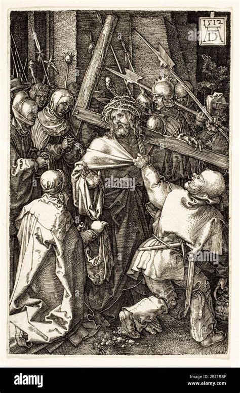 Die Passion Christus Trägt Das Kreuz Gravur Von Albrecht Dürer 1512