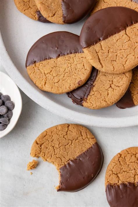 Chocolate Dipped Peanut Butter Cookies Soft Feel Good Foodie