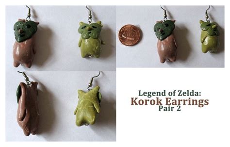 Legend Of Zelda Korok Earrings Pair 2 By Cloudykasumi Legend Of Zelda Diy Clay Earrings