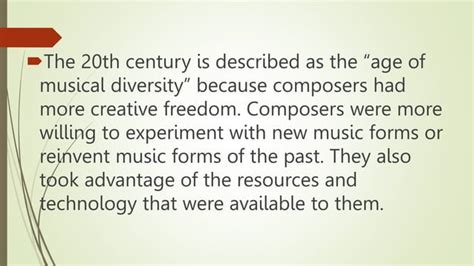 Characteristics Of Twentieth Century Musicpptx