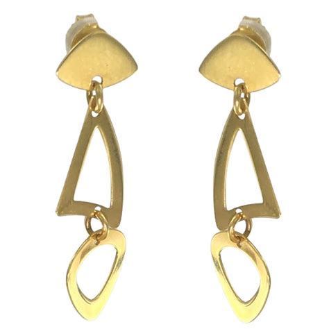 Orecchini Pendenti In Oro Giallo 18kt Geometrici Dassi Srl Gioielleria Milano