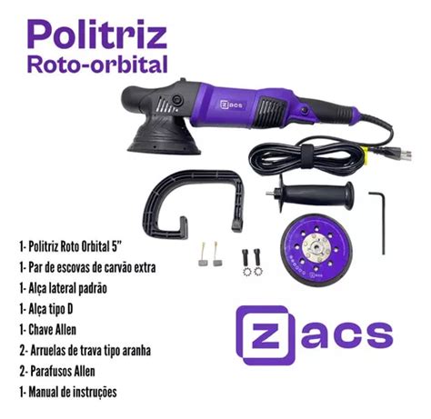 Politriz Roto Orbital Zacs 5 Polegadas 15mm 110v