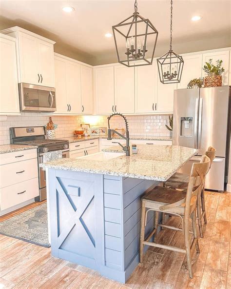 Grey Counters On Blue Shiplap Kitchen Island Soul Lane