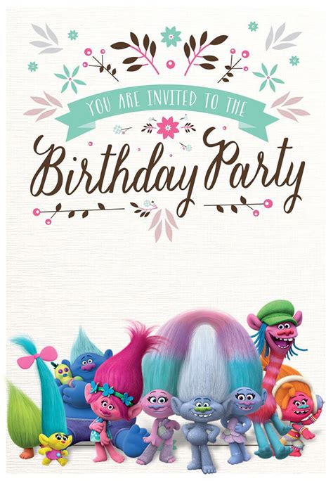 Free Printable Trolls Invitation Templates – Invitations Online