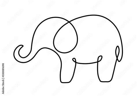 one line drawing art elephant logo style. mono line elephant logo. simple and modern style ...