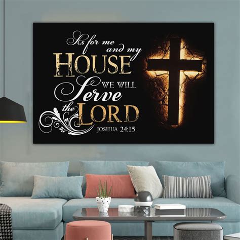 As For Me And My House Sign Wall Art Joshua 2415 Bible Verse Wall Art