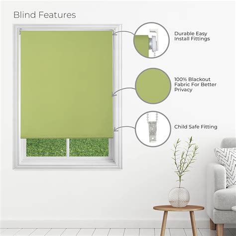 Buy Deco Window Green Blackout Roller Blind 49x84 From Deco Window