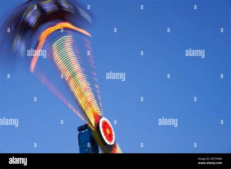 Amusement Park Blurred Effect Abstract Illuminated Background Spinning