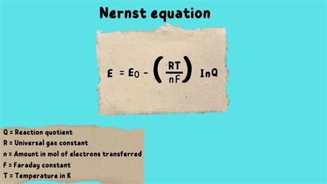 Nernst equation: Definition and description - Science Query