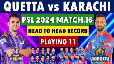 Karachi King Vs Quetta Gladiators Playing 11 2024 Kk Vs Qg Head To Head