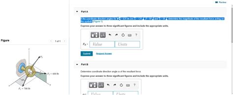 Solved Part A If The Coordinate Direction Angles For F3