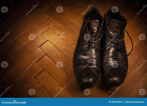 Old Leather Shoes stock image. Image of male, indoor - 62244561