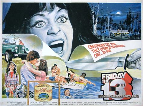 Friday The 13th British Quad Poster Warner Bros Horror Collectors