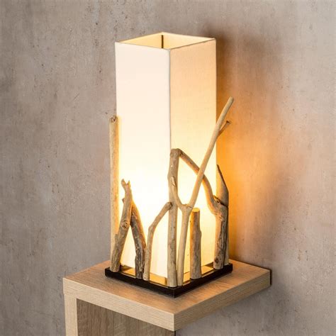 Tischleuchte Aus Recyceltem Holz Treibholz Lampe Tischlampe