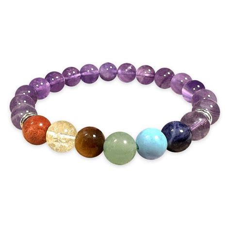 Bracelet Am Thyste Chakras Perles Mm Chakra Fr