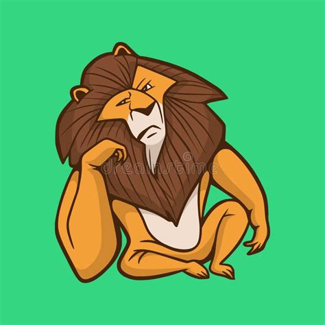 Cartoon Animal Design Lazy Lion Stock Illustration - Illustration of ...