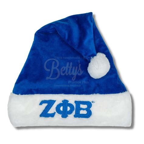 Zeta Phi Beta ΖΦΒ Embroidered Greek Letters Deluxe Santa Hat Betty S Promos Plus Llc