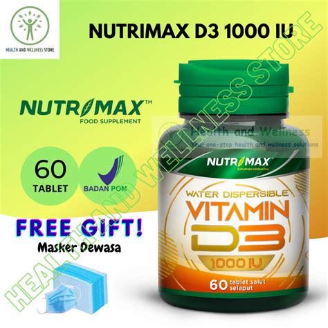 Jual NUTRIMAX VITAMIN D3 1000 IU 60 TABLET BPOM VITAMIN D VIT D IMUN