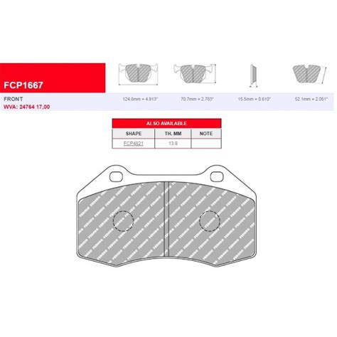 Plaquettes De Frein Ferodo Dsuno Fcp Z Abarth Alpine Alfa Romeo