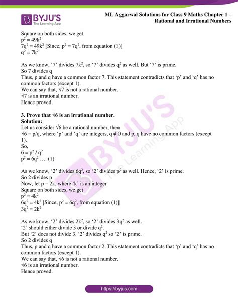 Ml Aggarwal Solutions For Class Chapter Rational And Irrational