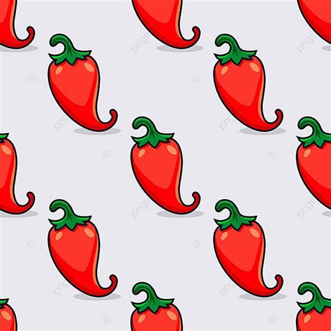 Spicy Chili Pepper Pattern For Culinary Design Vector Freshness Fresh Chili Hot Pepper Vector