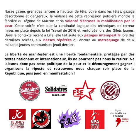 Solidaires Étudiantes Lille on Twitter Alors que le rassemblement