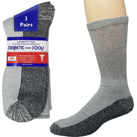 Diabetic Socks Mens Womens Non Binding Reinforced Heel Cushion Socks 3