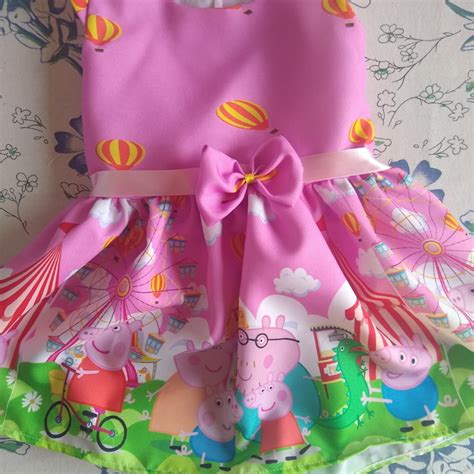 Vestido Infantil Pepa pig balões Elo7 Produtos Especiais