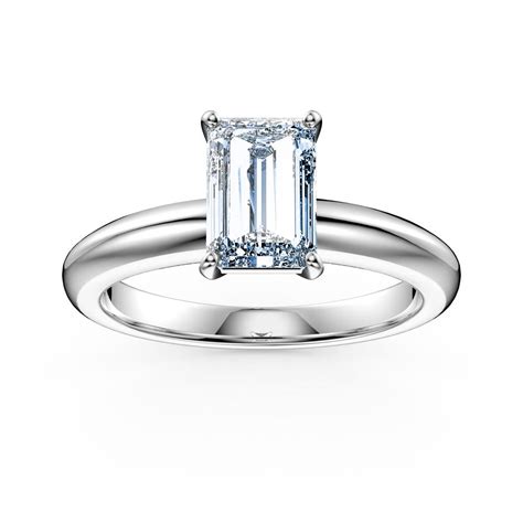 Unity 1ct Aquamarine Emerald Cut Solitaire 18k White Gold Engagement