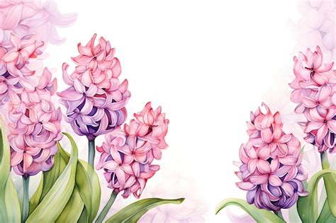 Premium Photo Watercolor Pastel Elegant Hyacinth Flower On White