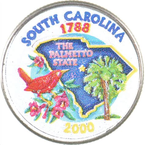 Custom Colorized 2000 D South Carolina State Quarter High