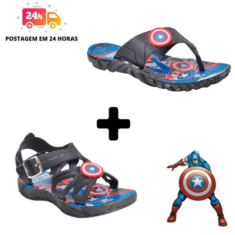 Kit Pares De Sandalia E Chinelo De Menino Infantil Homem Aranha Thor Ben Hot Whells