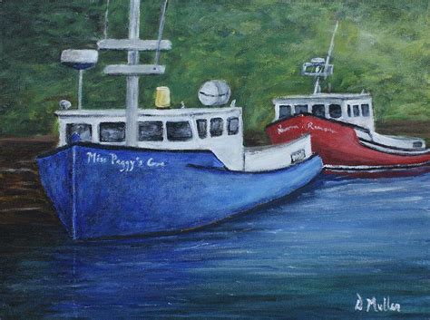 Fishing Boats Painting By Donna Muller Fine Art America