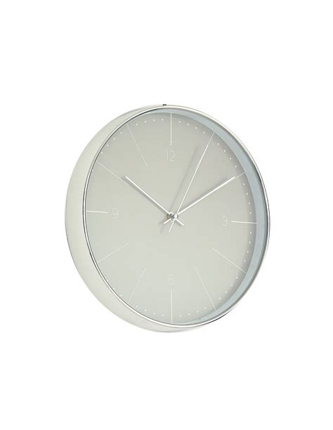 Reloj De Pared Cromado Gris Pvc