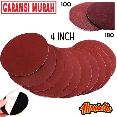 Jual AMPLAS BULAT 4 INCH Bulat Velcro Tempel Amril Sanding Pad Disc